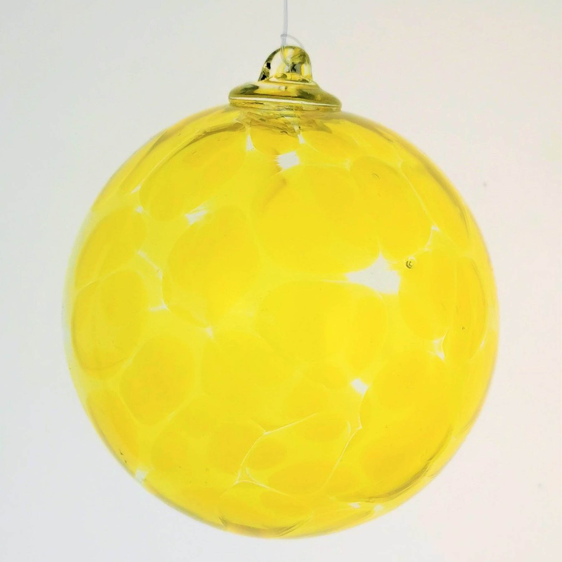 Boule de Noël jaune transparent TiboGlass